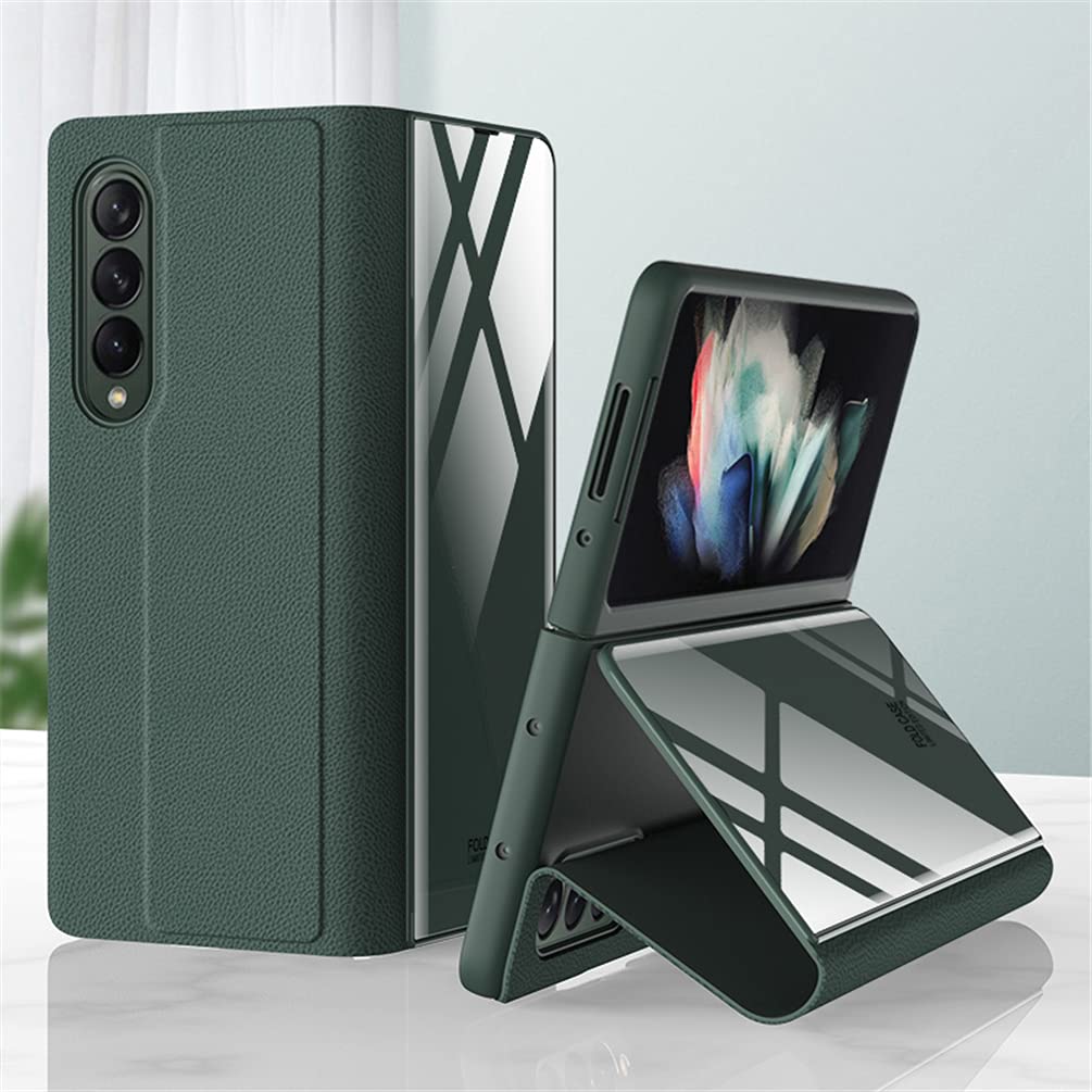 BaiFu Case for Samsung Galaxy Z Fold3 5G Folding Screen Case Leather Cover PU Leather Protective Phone Case for Samsung Galaxy Z Fold3 5G,BC33