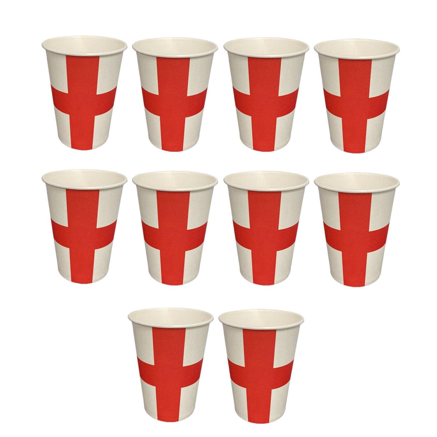 SHATCHI 20Pcs England Paper Cup St George Party Supplies for England Sporting Events Pub Football World Cup Celebrations Party