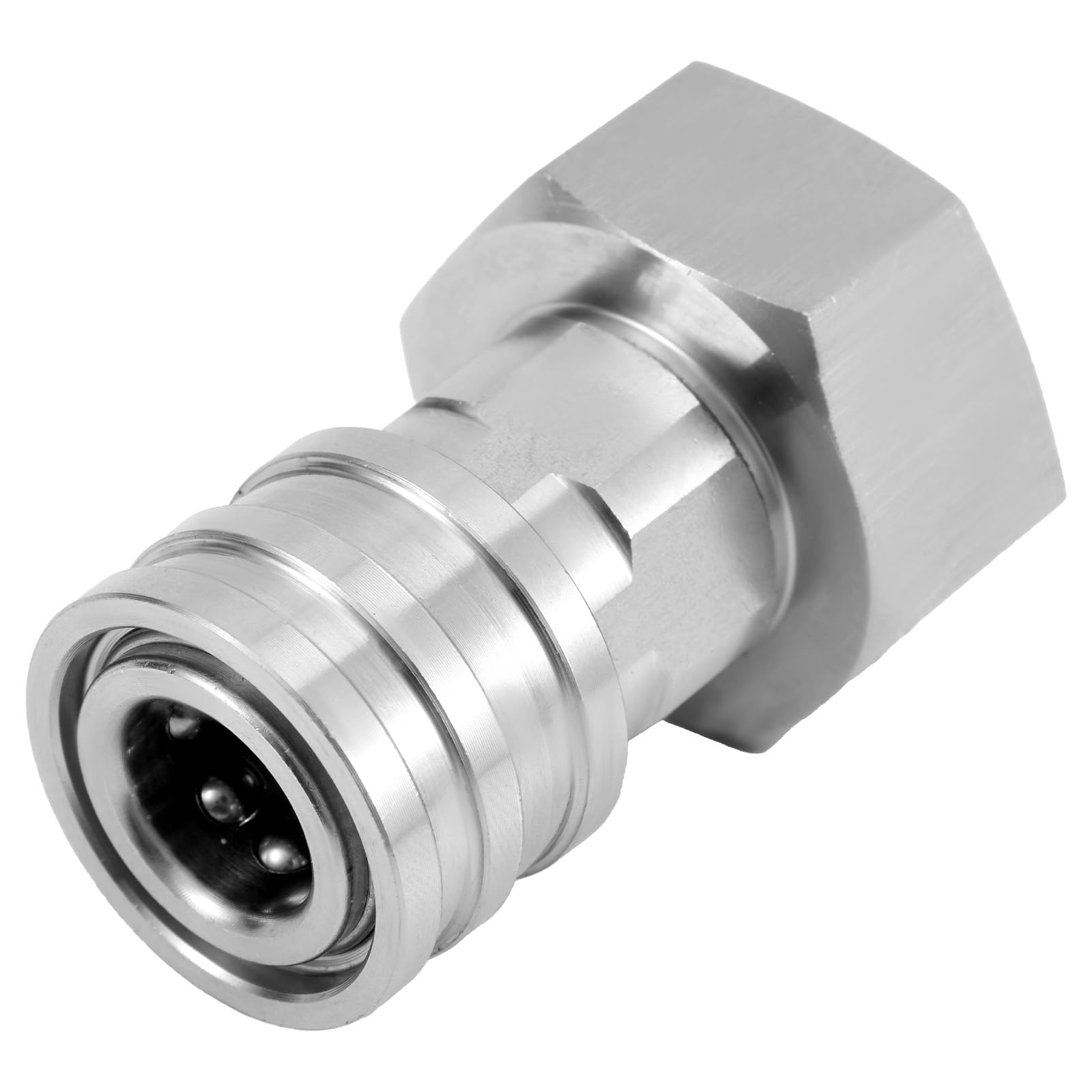 Photo 1 of Garden Hose to Pressure Washer Adapter, Stainless Steel, 3/4" to 1/4" High-Pressure Washer Connector for Car Wash Nozzle & Sprayer Attachment(Normal Style)