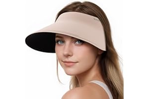 Sukeen Wide Brim Sun Visor for Women Men,UPF50+ Seamless Sun Hats Foldable Ponytail Beach Hats for Daily Outdoor Activities
