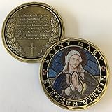 Aizics Mint ST. Mary Blessed Virgin Hail Mary Full of Grace Prayer Commemorative Coin. Cast with Colorized Saint and Beautiful Iron Plating & Ancient Bronze Original one-of-a-Kind Design.