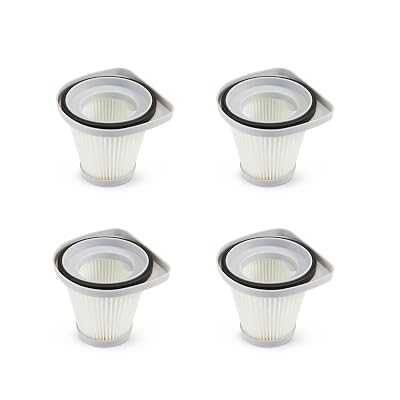 Amazon Basics Washable HEPA Replacement Filters for 2-in-1 Corded Stick Vacuum Cleaner ONLY (not for Other Models), 4-Pack, White
