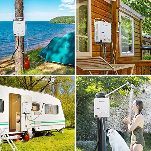 Propane Water Heater Tankless, thermomate 1.32GPM Outdoor Portable Gas Water Heater, On Demand