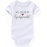 AIZFFZY will you be my Godparents proposal Baby Clothes godparent godchild girl boy Bodysuits white
