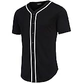 COOFANDY Men's Baseball Button Down Jersey Short Sleeve Hipster Hip Hop T Shirts