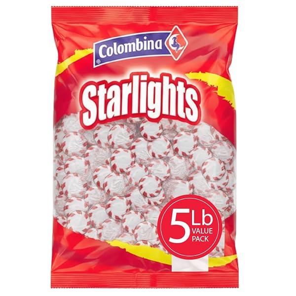 COLOMBINA STARLIGHT MINTS HARD PEPPERMINT CANDY, INDIVIDUALLY WRAPPED, PEPPERMINT FLAVOR, 430 COUNT (80 OZ)