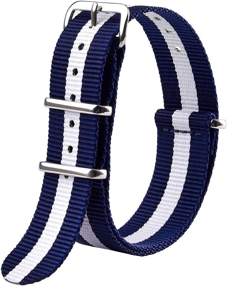 Premium NATO Strap 18mm 20mm 22mm Nylon Replacement Watch Band for Men Women
