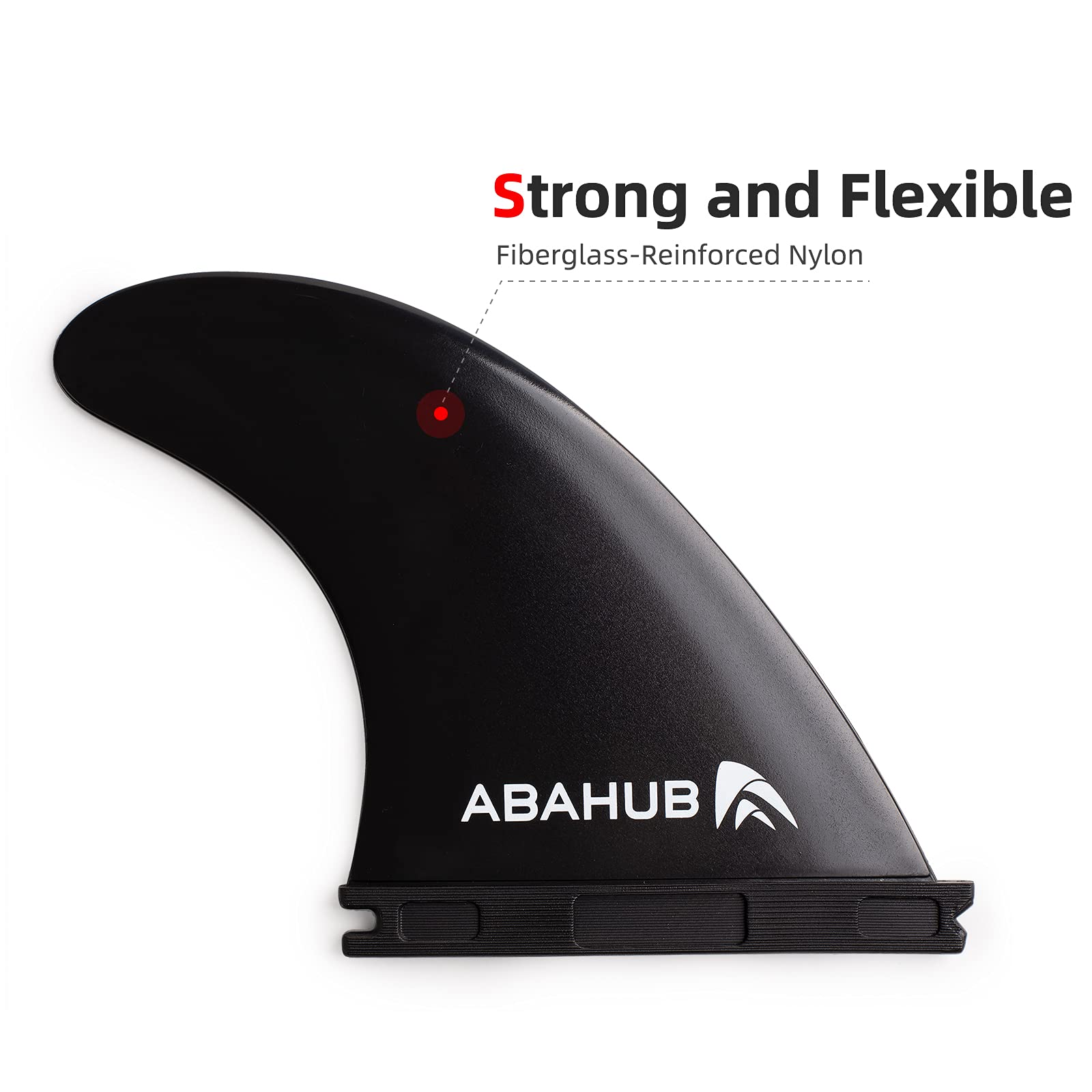 Abahub Surfboard Thruster Fins Set, Compatible with Future Style Fin Box, Fiberglass Reinforced High Performance 3 Fins for Surf Boards, Surfing Longboard, Shortboard, Black/Blue/White