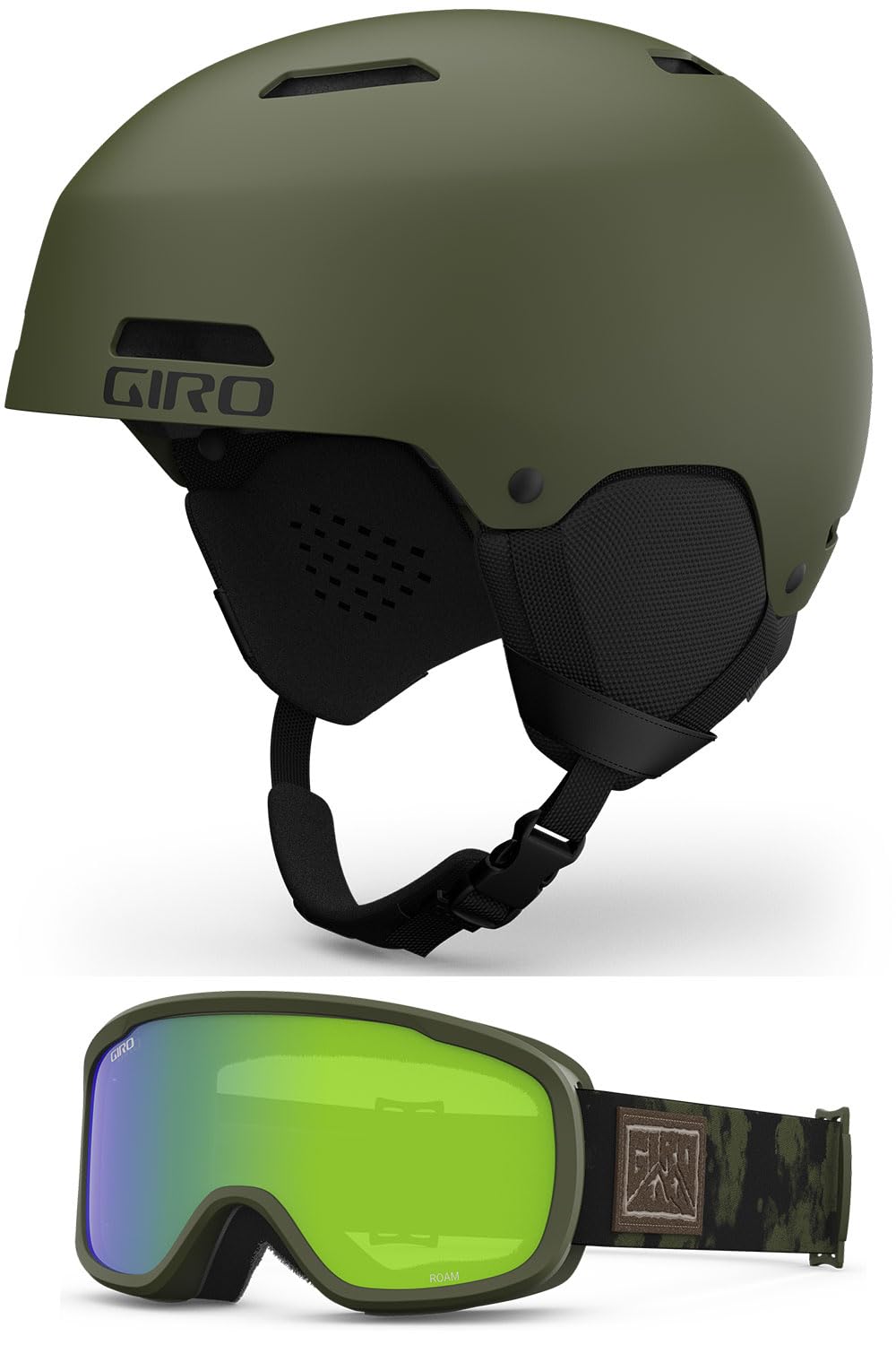 Giro Ledge Snow Helmet Goggle Combo - (Combo) Matte Trail Green - Trail Green Cloud Dust - Size Small Image