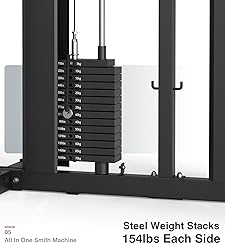 DONOW Smith Machine with Weight Stacks Power Cage