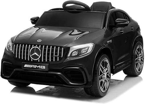 Bakaji Electric Vehicle For Kids Mercedes Glc 63 Amg 12 V With Leather Seat Headlight Led Mp3 Usb Sd And Remote Control Black Amazon De Spielzeug