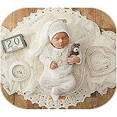 Coberllus Newborn Photography Props Outfits Hat and Bodysuits Romper for Baby Photo Shoot Boy Girl