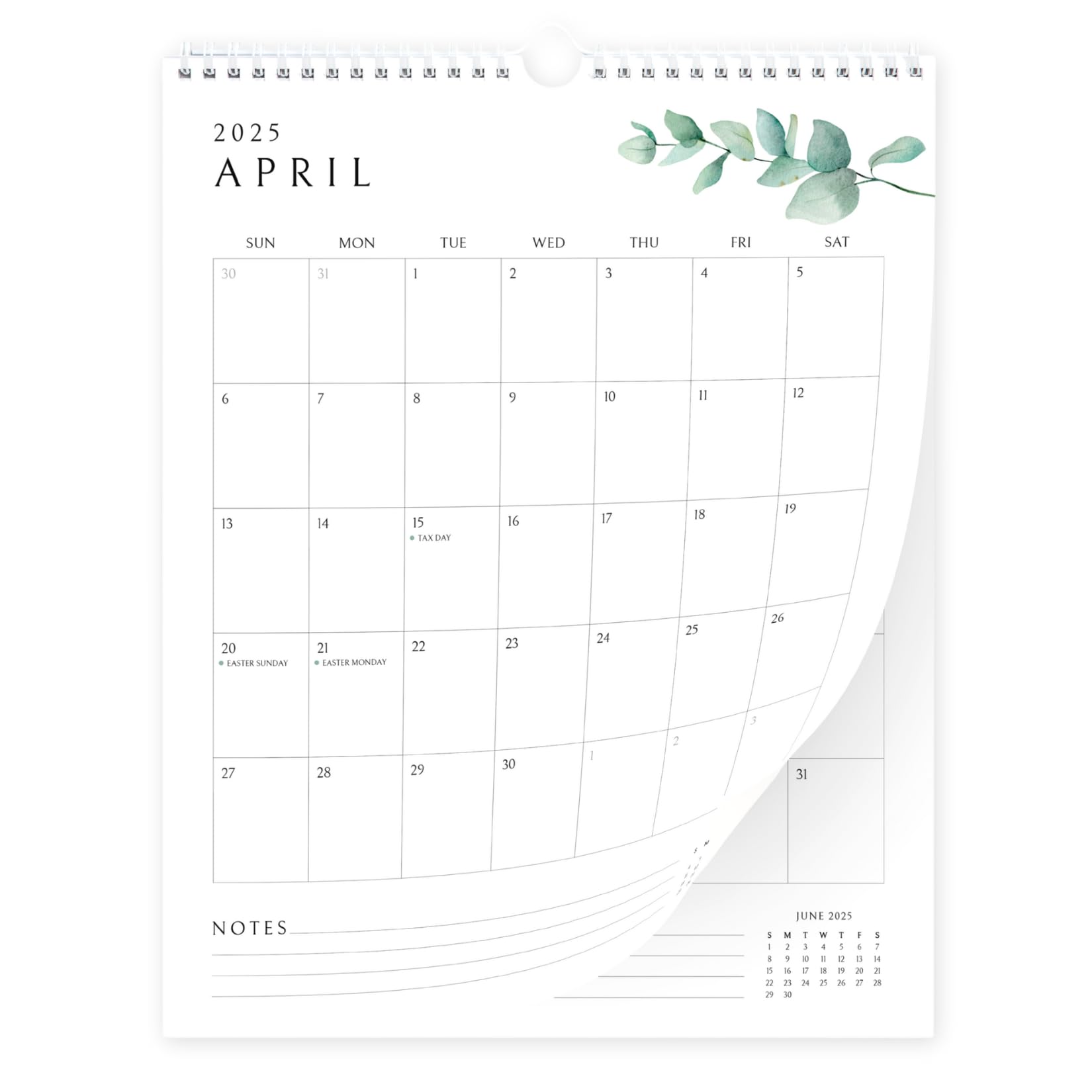 Photo 1 of ***  4 pack***Vertical Greenery Wall Calendar 2025, 18 Months Calendar for Wall, January 2025 to June 2026, 11x13.5 Inches Spiral Twin-Wire Binding