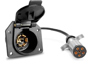 Agrieyes Premium 7 Pin to 6 Pin Trailer Light Adapter, 7 Way to 6 Wire RV Blade Trailer Plug, Trailer Connector for Pickup Truck RV