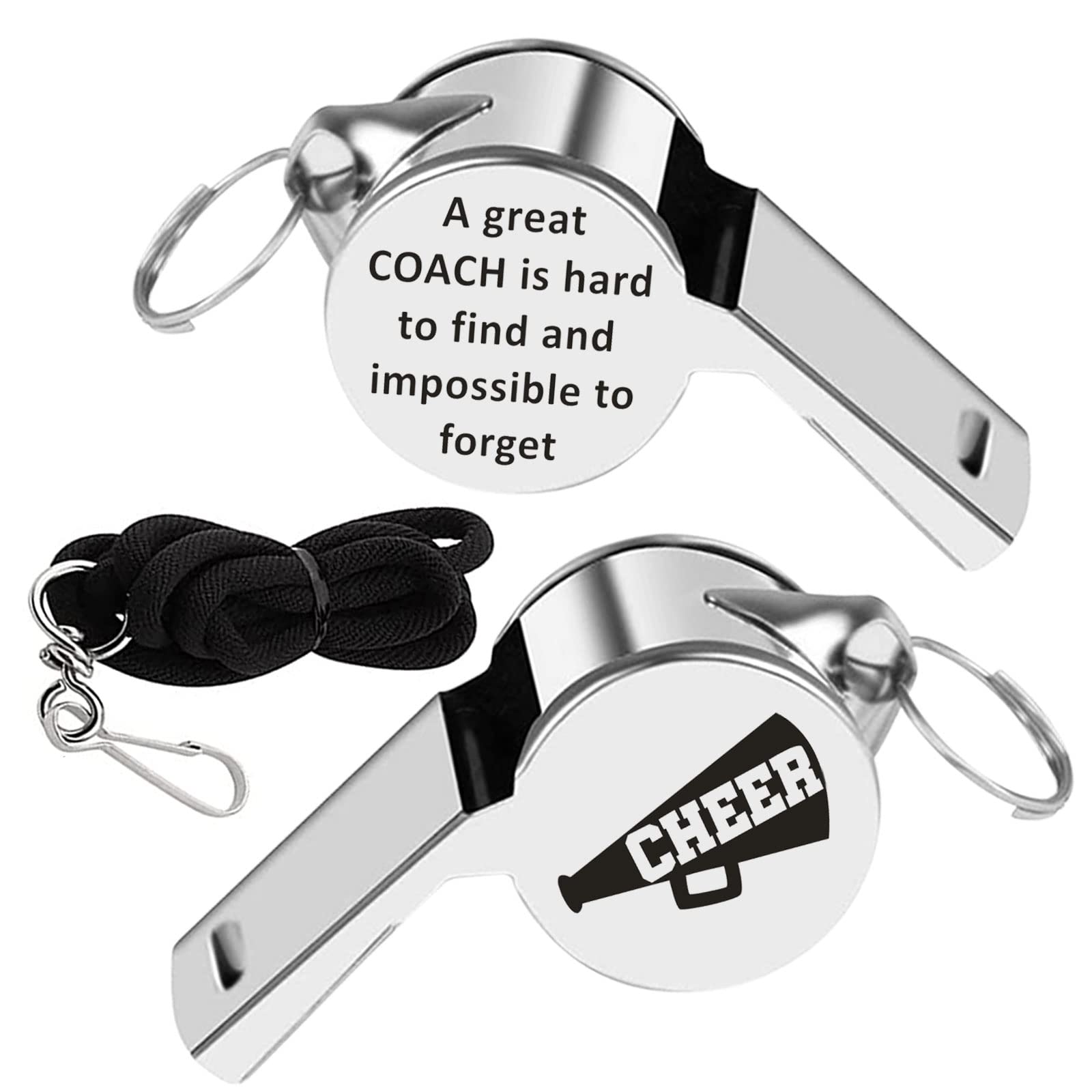 KEYCHIN Cheerleading Coach Whistle with Lanyard A Great Coach is Hard to Find and Impossible to Forget Whistles Cheer Mom Appreciation GIFS (Cheer Coach Whistle) (Cheer Coach-S)