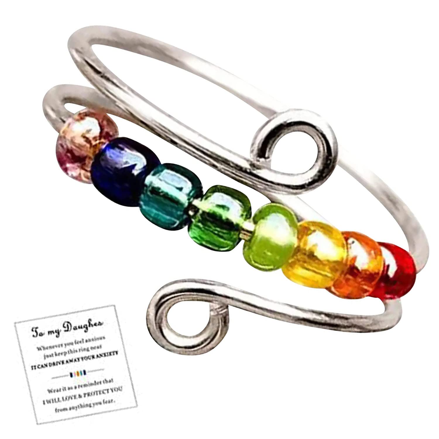 YCYHHW 2024 New Ring Fidget Ring- Rotatable Bead