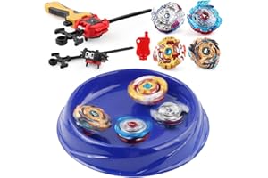 MarioyTOY Battle Burst God Evolution High Performance Set 4D Launcher Starter Grip and Stadium Battle Set - 4 Burst Bey, 2 La