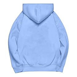 Oversized Light Blue Cotton Hoodies - Women's