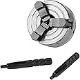 O'SKOOL Three Jaw Lathe Chuck, Self Centering Chuck Hardened Steel Jaws, Self-Centering Wood Turning Chuck with 3/4” x 16TPI Thread for Woodturning