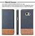 WenBelle for Galaxy S7 Wallet Case, Stand Feature,Double Layer Shock Absorbing PU Color Matching Leather Wallet Cover Flip Cases for Samsung Galaxy S7 5.1 inch(Blue)