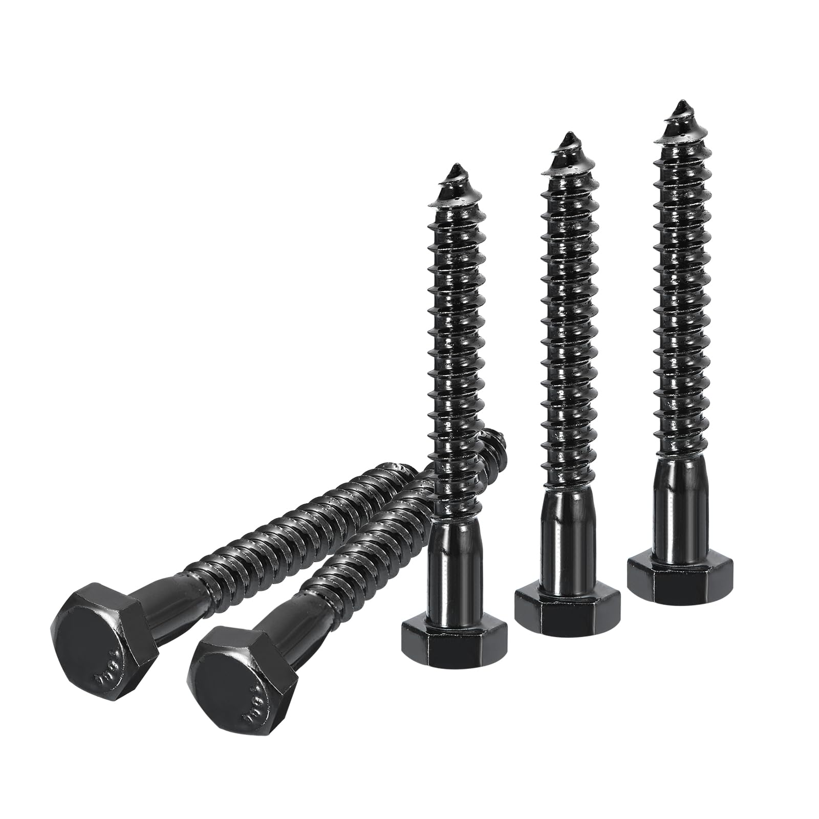 DTGN 5/16" x 2-1/2" Hex Lag Bolts - 10 Pack - for Woodworking, Furniture - 304 Stainless Steel Partial Thread Hexagon Head Lag Screws for Wood - Black