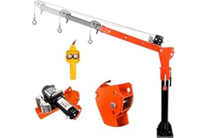 Vohala Pickup Truck Cranes, 2000 LBS Truck Mounted Crane 2800 LBS 12V Electric Crane Folding with Electric Winch, Pickup Truck Jib Cranes Hoist Alloy Steel with 360 Swivel