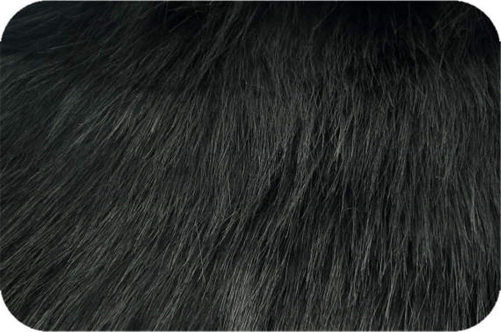 Fur Fabric- Craft Fur, Fursuit Fur, Furry Fabric Shag Fur Faux Fur Fake Fur Photography Backdrop Home Decro Handmade DIY (Black, 1/2 Yard)