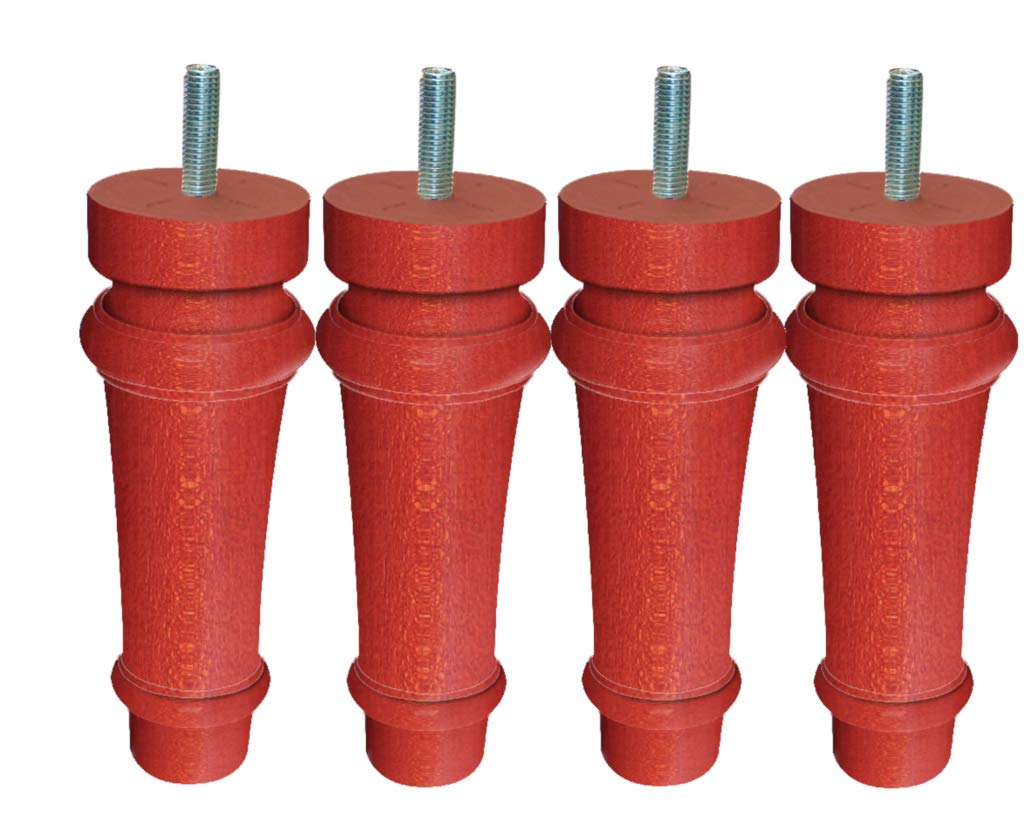 Margot – Royal Louis XVI Base 5.5 "X 5.5" Pack of 4 18 cm, Wood, Teinte merisier, 5,5 x 5,5 x 18 cm