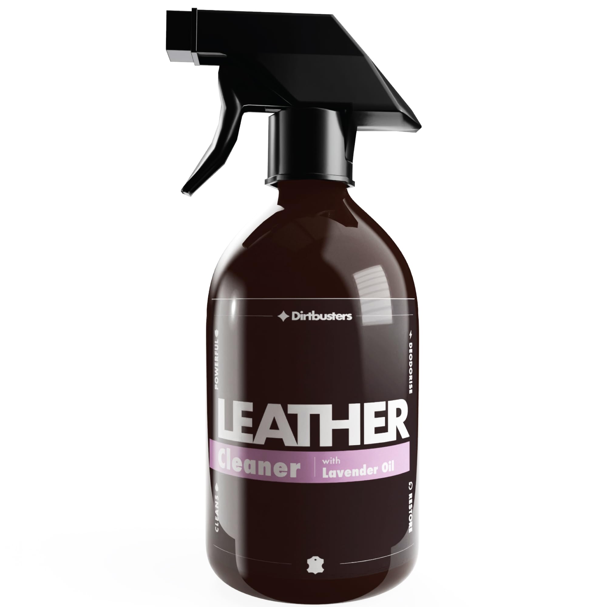 Dirtbusters Leather Cleaner Restorer & Deodoriser 3-in-1 Spray, Clean Revive & Remove Odour, With Lavender Oil (500ml)