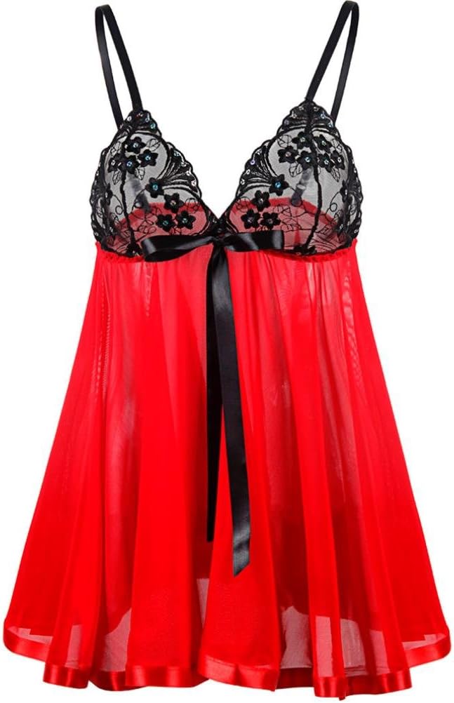 Longra® Women Plus Size Sexy Lace Corset Print Lingerie Underwear & Temptation Nightdress Underwear Sleepwear Pajamas Dress