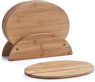Zeller 25266 Brettchenständer, 7-teilig, oval, Bamboo, ca. 24 x 8 x 18 cm