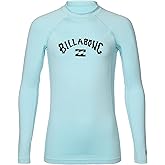 Billabong Boys' Arch Performance Fit Long Sleeve Rashguard Shirt with UPF 50+ Sun Protection, Coastal Blue Arch