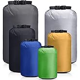 GliCraft 6 Pcs Waterproof Dry Bag Sack Lightweight Outdoor Dry Bags 35 L, 20 L, 15 L, 10 L, 5 L, 3 L Waterproof Boat Bag for Kayaking, Backpacking, Hiking, Camping Rafting(Dark Color)