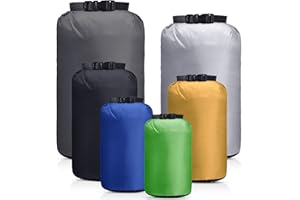 GliCraft 6 Pcs Waterproof Dry Bag Sack Lightweight Outdoor Dry Bags 35 L, 20 L, 15 L, 10 L, 5 L, 3 L Waterproof Boat Bag for Kayaking, Backpacking, Hiking, Camping Rafting(Dark Color)