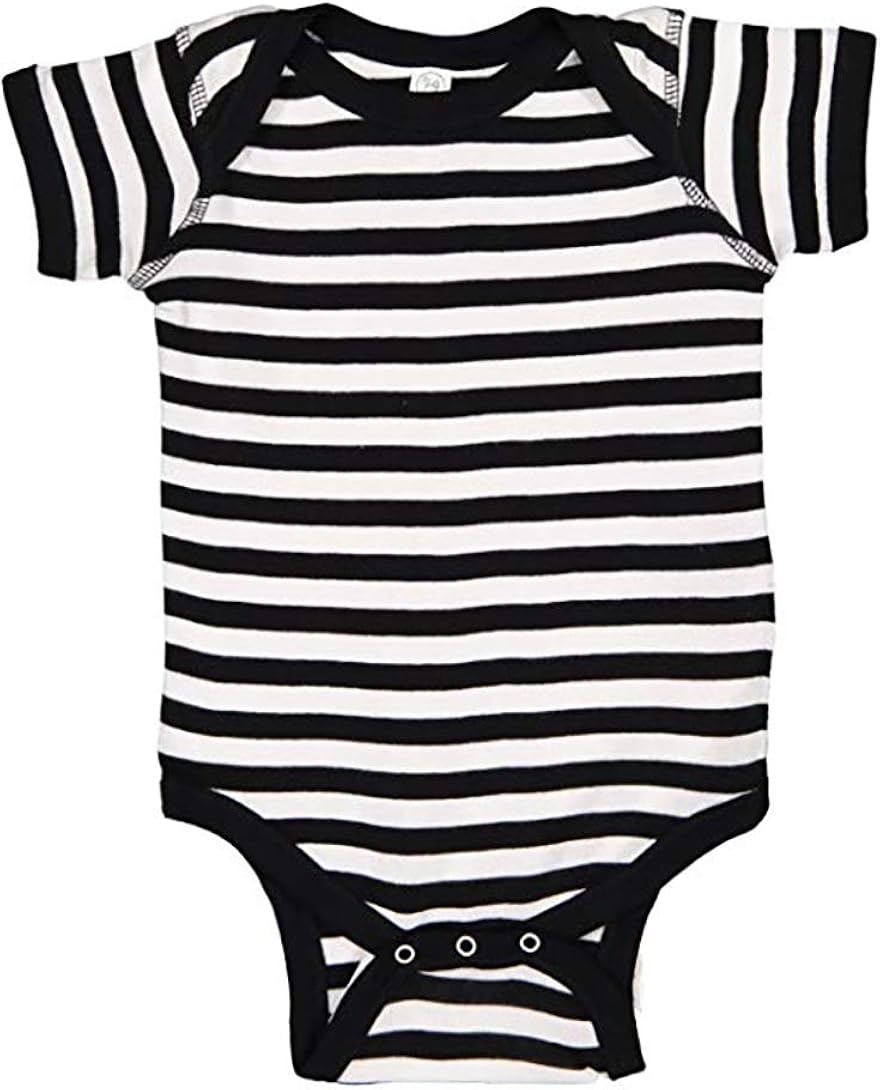 red and white striped baby onesie