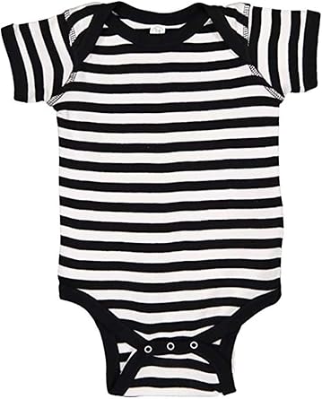 red and white striped baby onesie