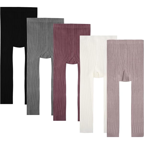 Footless Dance Tights For Girls Meeshine 5 Pack Toddler Girls Cotton Footless Tights Cable Ribbed Knit Leggings With Skirt
