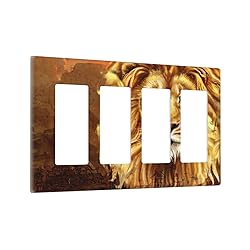 African Lion 4 Gang Rocker Decorative Light Switch