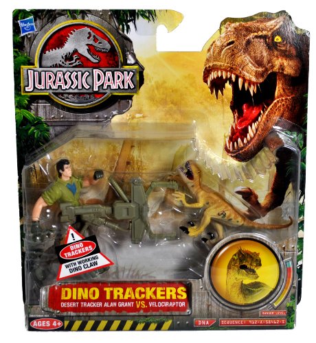 Hasbro Year 2009 Jurassic Park Dino Trackers Series Exclusive 4 Inch Tall Action Figure Set - Desert Tracker Alan Grant with Working Dino Claw vs. Velociraptor
