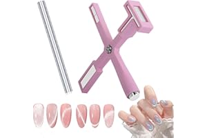 Lulong Nail Magnet Set, 2024 Upgraded 5 in 1 Nail Magnet Tool Nail Magnet Pens with Silicone Protective Case Multi-Function for 9D Strip Galaxy Cat Eye Nail Art Design (PINK)