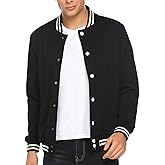 COOFANDY Men's Fashion Varsity Jacket Causal Slim Fit Cotton Letterman Baseball Bomber Jackets