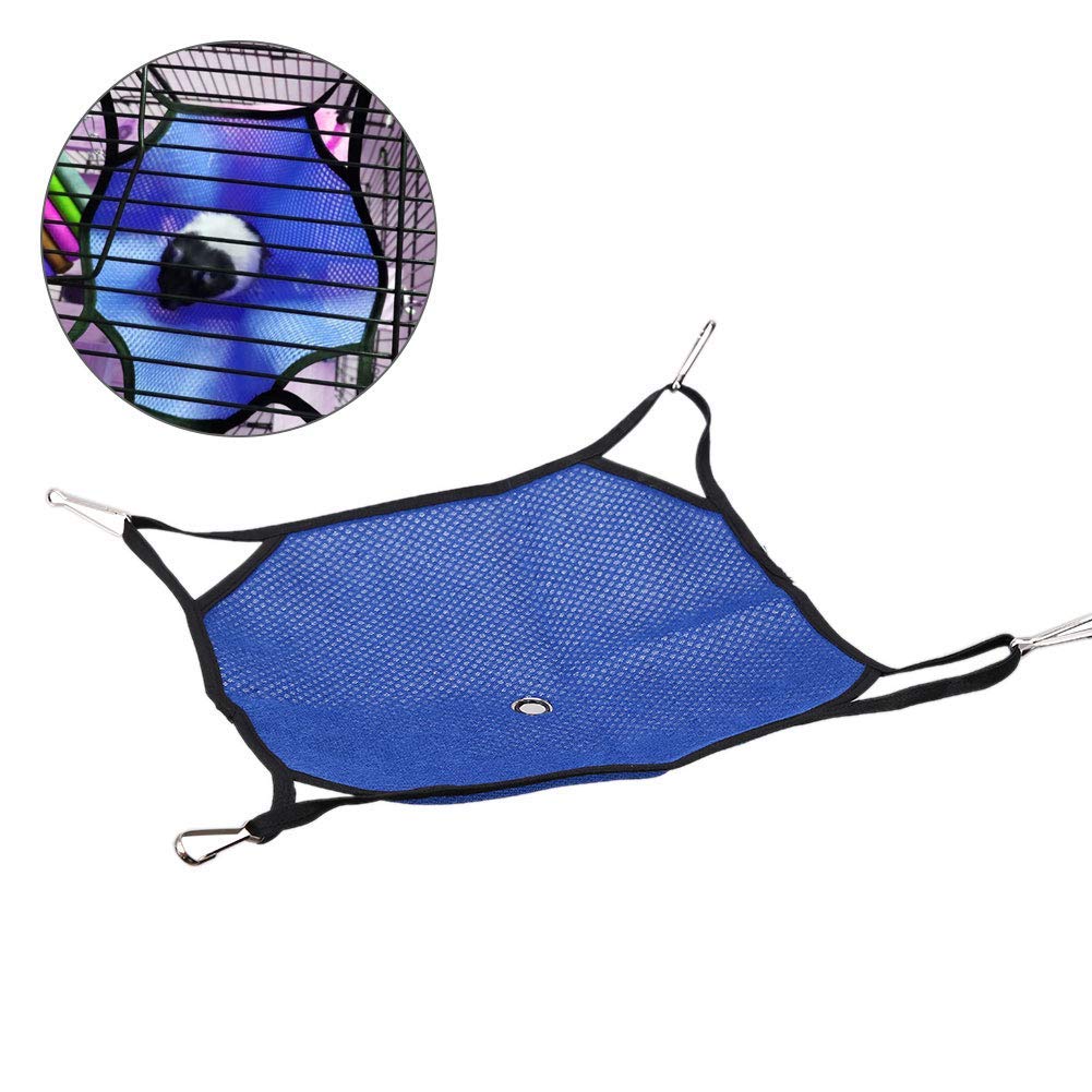 Hamster Hammock, Cool Mesh Cloth Hanging Bed for Guinea Pig Swing Bed, Small Animal Activity Nest for Squirrel, Sugar Glider, Rat, Mice, L (34*34cm)