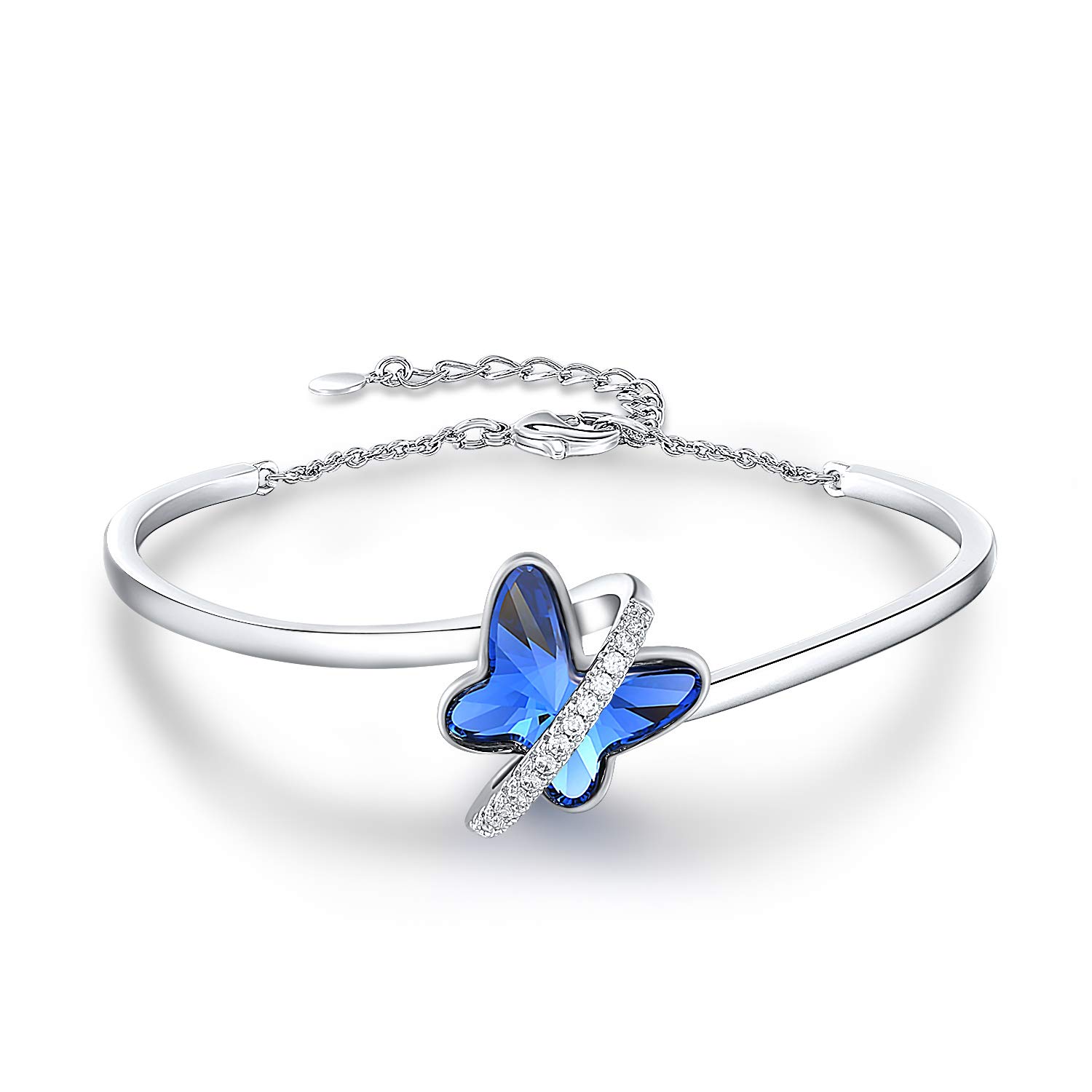 GEORGE · SMITH Bracelet for Women, Elegant Butterfly Bracelet with Blue Crystal Jewelry Gift for Mom/Wife/Daughter - Box Included — image 1