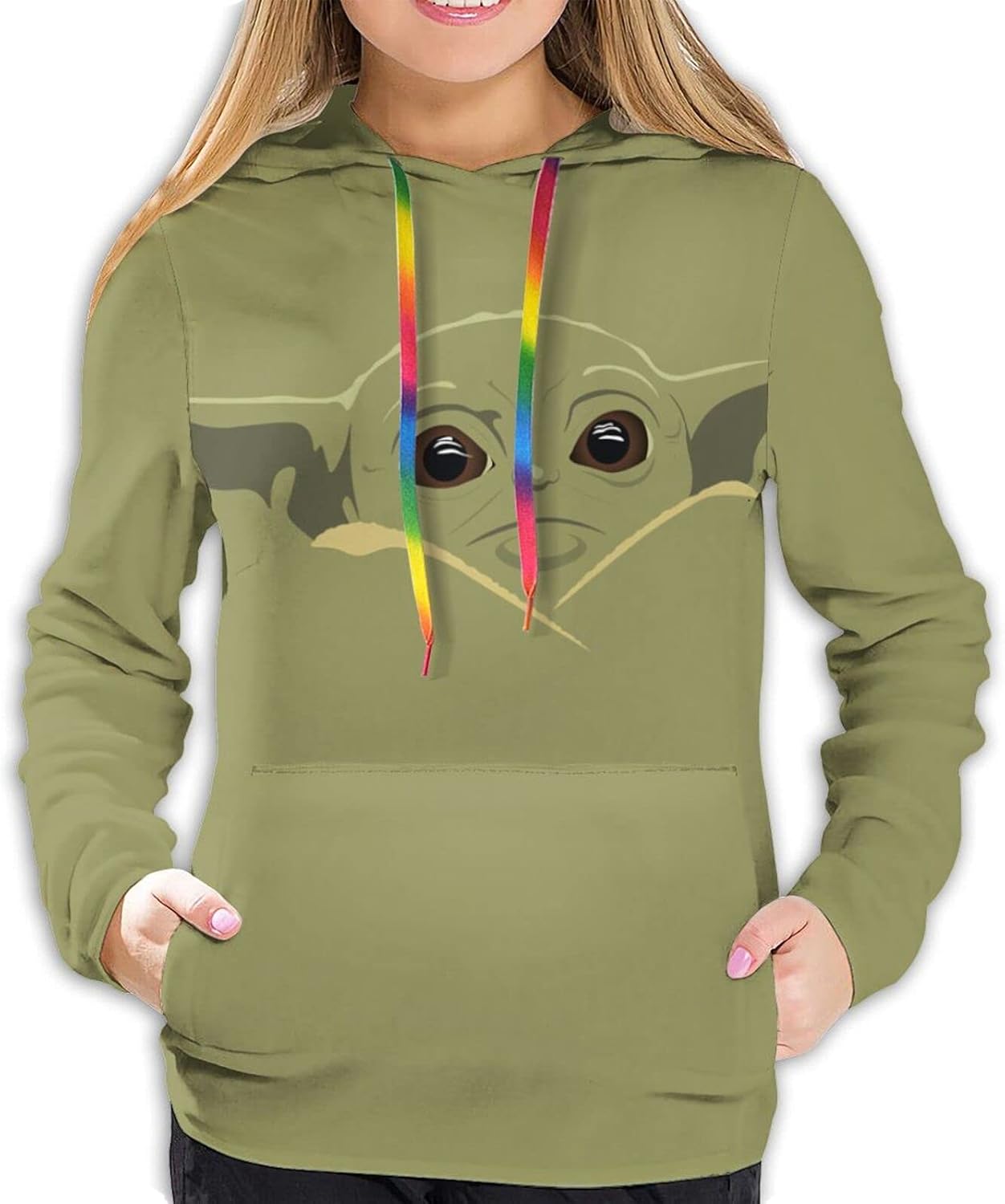 Baby Yoda Star The Wars Hoodies Kapuzenpullover mit Kordelzug, 3DDruck