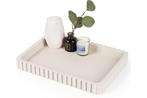 Cathyeen Concrete Decorative Tray for Coffee Table Decor, 14" Coffee Table Tray Ottoman Tray Table Centerpieces, Rectangular Modern Decorative Trays for Home Decor, Living Room, Entry, Gray