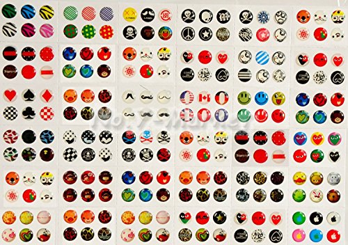 Magic-T 216pcs Cool Skull Colorful Rubber Bubble Home Button sticker for iPhone 3gs 4 4s 5 iPod touch 4 iPad 4