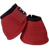 Classic Equine Medium Dyno No Turn Bell Boots Crimson
