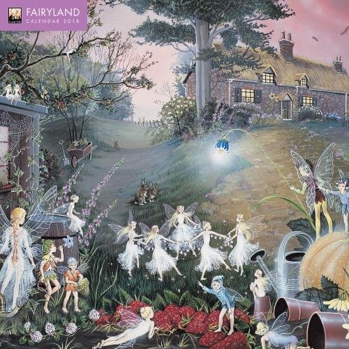 Fairyland 2018 12 x 12 Inch Monthly Square Wall Calendar with Glitter Flocked Cover Featuring the Ar by 