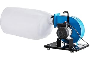 Mophorn 1HP Dust Collector, 537 CFM Wheeled Jet Dust Collection, Potable 15-Gallon Bag Dust Collector, 30 Micron Bag Filtrati