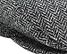 Irish Newsboy Flat Cap for Men Made in Ireland, Herringbone Irish Tweed Wool Stylish Traditional Style - Gray S